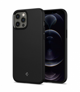 Nakładka Mag Armor do iPhone 12 / 12 Pro matte czarna TFO Spigen BRA010389