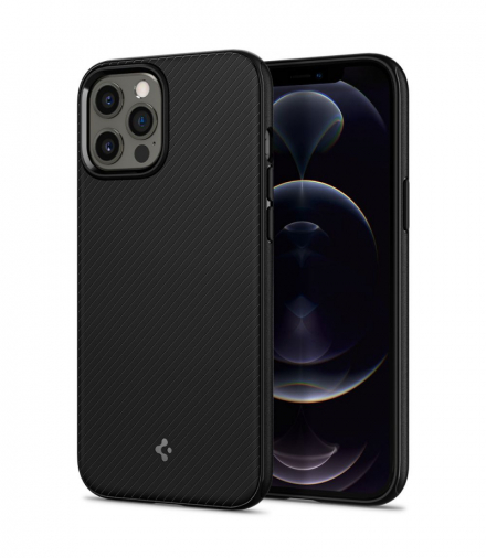 Nakładka Mag Armor do iPhone 12 / 12 Pro matte czarna TFO Spigen BRA010389