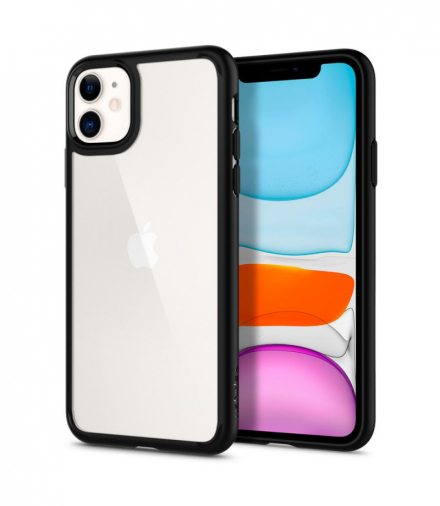 Nakładka Ultra Hybrid do iPhone 12 / 12 Pro matte czarna TFO Spigen BRA010423