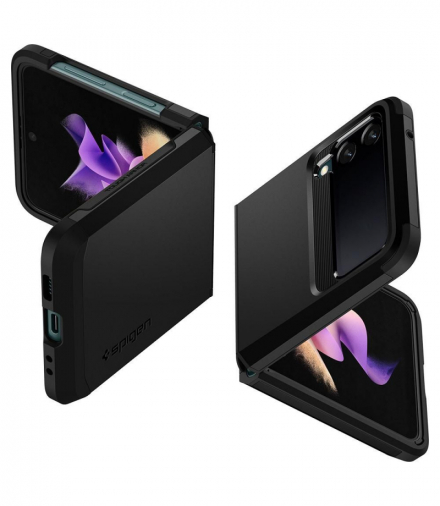 Nakładka Tough Armor Samsung Galaxy Z Flip 3 czarna TFO Spigen BRA011483