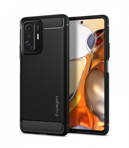 Nakładka Rugged Armor do Xiaomi 11T 5G / 11T Pro 5G matowa czarna TFO Spigen BRA011548