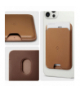 Portfel Valentinus MagSafe universal magnetic card holder brown TFO Spigen BRA011655