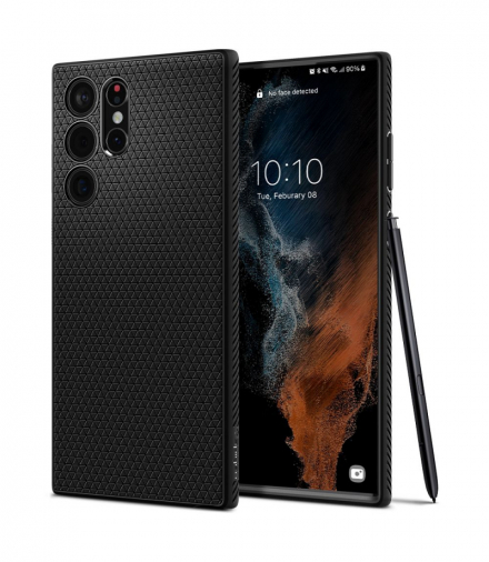 Nakładka Liquid Air do Samsung Galaxy S22 Ultra matowa czarna TFO Spigen BRA011737