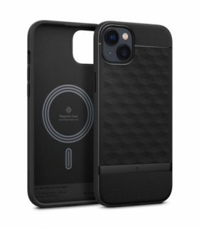 Nakładka Caseology Parallax Mag Magsafe do iPhone 14 6,1" matowa czarna TFO Spigen BRA012266