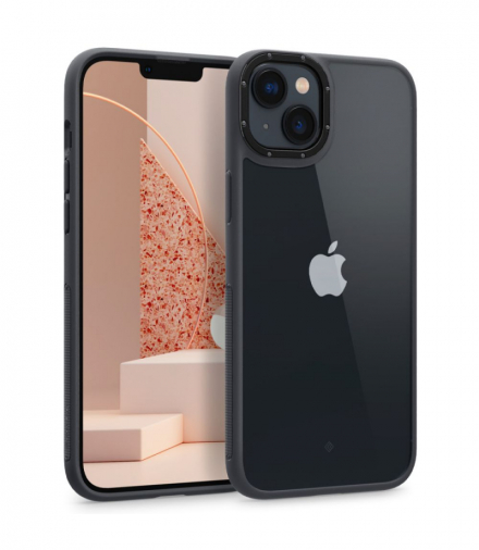 Nakładka Caseology Skyfall do iPhone 14 6,1" matowa czarna TFO Spigen BRA012275