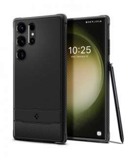 Nakładka Rugged Armor do Samsung Galaxy S23 Ultra matowa czarna TFO Spigen BRA012686