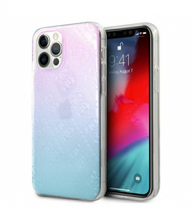Nakładka do iPhone 12 Pro Max 6,7" GUHCP12L3D4GGBP niebiesko-różowe hard case 4G 3D Pattern Collection TFO Guess GSM104803