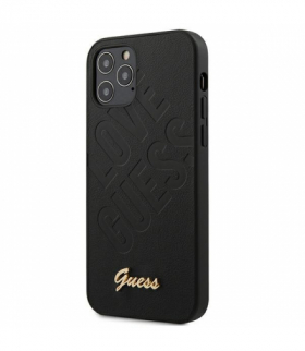 Nakładka do iPhone 12 Pro Max 6,7" GUHCP12LPUSNSMLBK czarna hard case Script Python Collection TFO Guess GSM104820