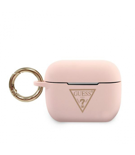 Etui do AirPods Pro GUACAPLSTLPI różowe Silicone Triangle Logo TFO Guess GSM105866