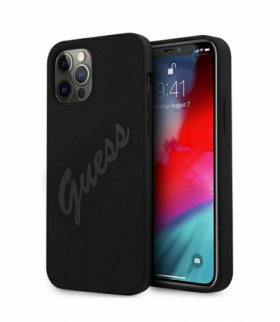Nakładka do iPhone 12 / 12 Pro 6,1" GUHCP12MLSVSBK czarne hard case Script Vintage TFO Guess GSM109248