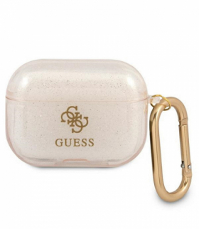 Etui do AirPods Pro GUAPUCG4GD złote Glitter Collection TFO Guess GSM111163