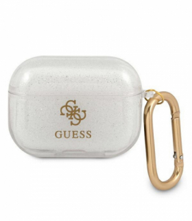 Etui do AirPods Pro GUAPUCG4GT przeźroczyste Glitter Collection TFO Guess GSM111166