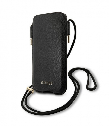Torebka, etui, pokrowiec na telefon 6,1" GUHCP12MSAPSBK czarna Saffiano TFO Guess GSM111290