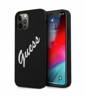 Nakładka do iPhone 12 / 12 Pro 6,1" GUHCP12MLSVSBW czarno-białe hard case Silicone Vintage TFO Guess GSM111309