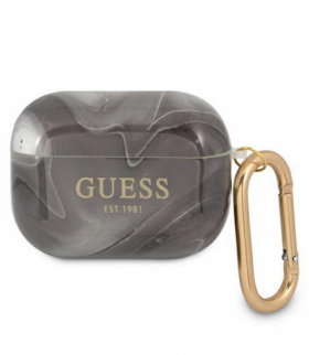 Etui do AirPods Pro GUAPUNMK czarne Marble Collection TFO Guess GSM111364