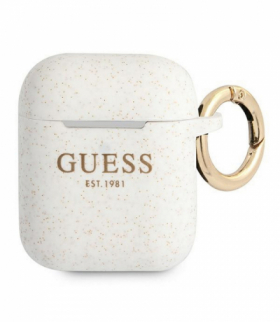 Etui do AirPods GUA2SGGEH białe Silicone Glitter TFO Guess GSM111393