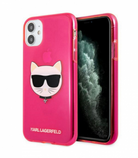 Nakładka do iPhone 13 Pro / 13 6,1'' KLHCP13LCHTRP różowe hard case Glitter Choupette Fluoo TFO Karl Lagerfeld GSM112970