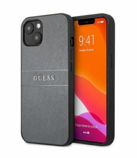 Nakładka do iPhone 13 Pro / 13 6,1" GUHCP13LPSASBGR szara Saffiano Strap TFO Guess GSM114318