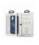 Nakładka do iPhone 13 Mini 5,4" GUHCP13SSA4GSBL niebieska hard case Saffiano 4G Metal Logo TFO Guess GSM114344