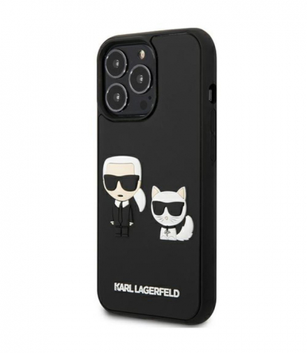 Nakładka do iPhone 13 Pro KLHCP13L3DRKCK czarna hard case Iconic Karl & Choupette Head TFO Karl Lagerfeld GSM114908