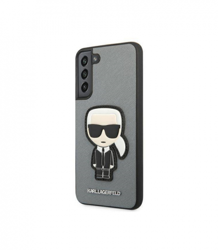 Nakładka do Samsung Galaxy S22 Plus KLHCS22MOKPG hard case srebrna Saffiano Iconic Patch TFO Karl Lagerfeld GSM115002