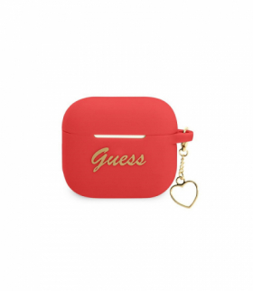 Etui do Airpods 3 GUA3LSCHSR czerwona Silicone Heart Charm TFO Guess GSM115089