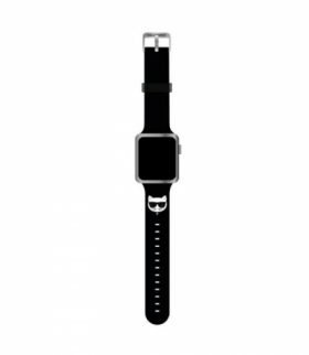 pasek do Apple Watch 42 / 44 / 45 KLAWLSLCK czarny Silicone Choupette Head TFO Karl Lagerfeld GSM115390