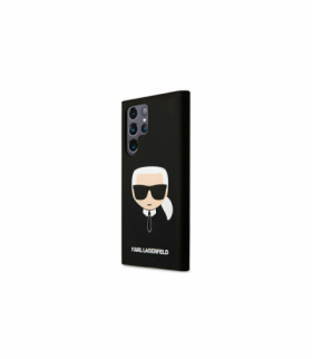 Nakładka do Samsung Galaxy S22 Ultra KLHCS22LSLKHBK czarna hard case Silicone Karl's Head TFO Karl Lagerfeld GSM115401