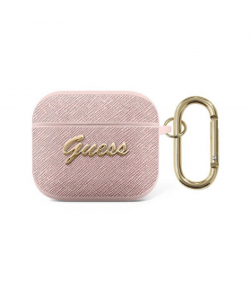 Etui do Airpods 3 GUA3SASMP różowe 4G Script Metal TFO Guess GSM114997