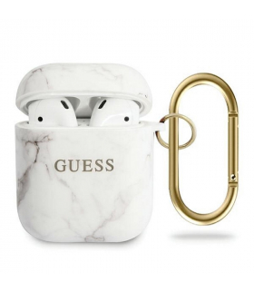 Etui do AirPods GUACA2TPUMAWH białe Marble Collection TFO Guess GSM109182