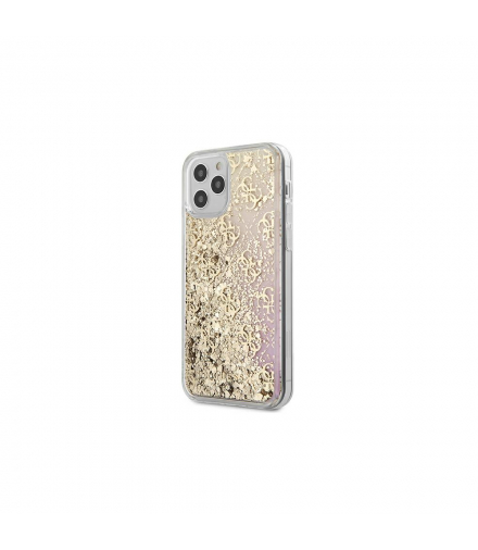 Nakładka do iPhone 12 / 12 Pro 6,1" GUHCP12MLG4GGPIGO złota hard case Gradient Liquid Glitter 4G TFO Guess GSM105909