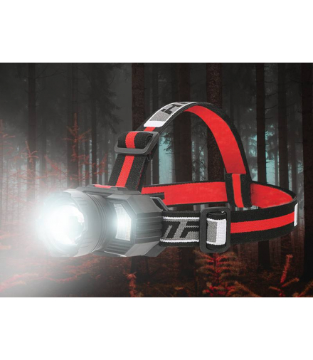 Latarka czołowa LED XHP50 618lm + 10 LED SMD 155lm akumulator 1800mAh ładowanie USB, zoom LTC LXLL160