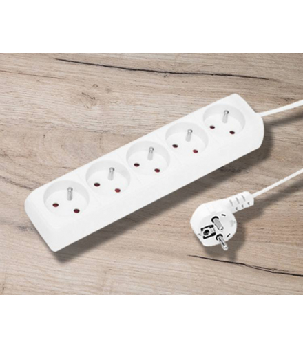 Przedłużacz elektryczny 3x1mm 5 gniaz. 1,5m 10A biały HQ E515L