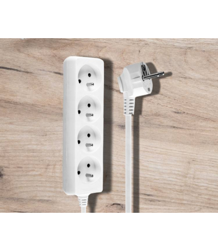 Przedłużacz elektryczny 3x1mm 4 gniaz. 5m 10A biały HQ E450L