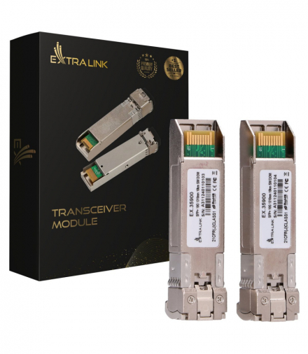 Extralink SFP+ 10G 2-pack Moduł SFP+ 10Gbps, LC/UPC, 1310nm, 10km, single mode, DOM EXTRALINK EX.35900