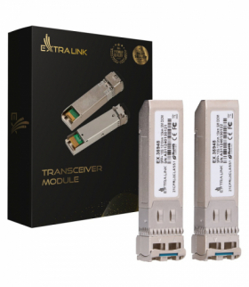 Extralink SFP+ 10G 2-pack Moduł SFP+ 10Gbps, LC/UPC, 1310nm, 10km, single mode, DOM, dedykowany dla HP/ARUBA EXTRALINK EX.35948