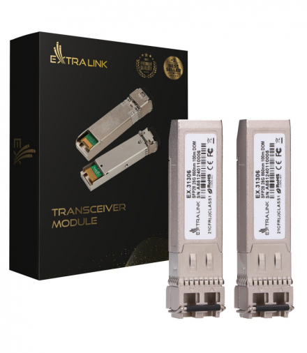 Extralink SFP28 25G 2-Pack Moduł SFP28 25Gbps, LC/UPC Duplex, 850nm, 100m, multi mode, DOM EXTRALINK EX.31306