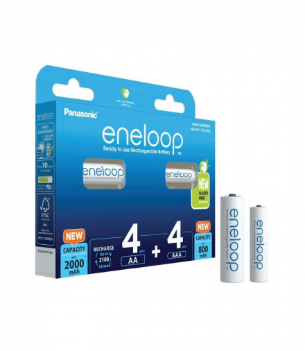 Panasonic Eneloop zestaw 4x AA akumulator 2000mAh + 4x AAA 800mAh TFO AKRAOAKUPAN00078