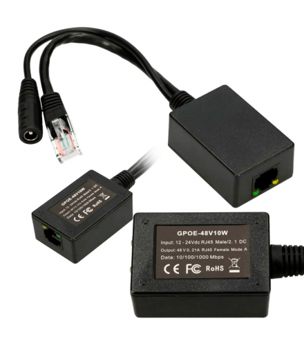 Extralink 1 Portowy Inwerter PoE Wejście 1x 1000Mb/s RJ45/Jack 10-30V, Wyjście 48V EXTRALINK EX.14671