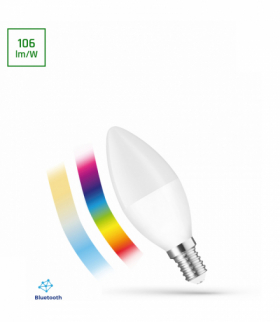 Żarówka LED ŚWIECOWA 4,9W E14 230V RGBW+CCT+DIM BTM Spectrum SMART Easy Smart Spectrum WOJ+14629