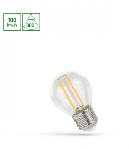 ŻARÓWKA LED KULKA E27 230V 1W COG WW CLEAR SPECTRUM WOJ+14581