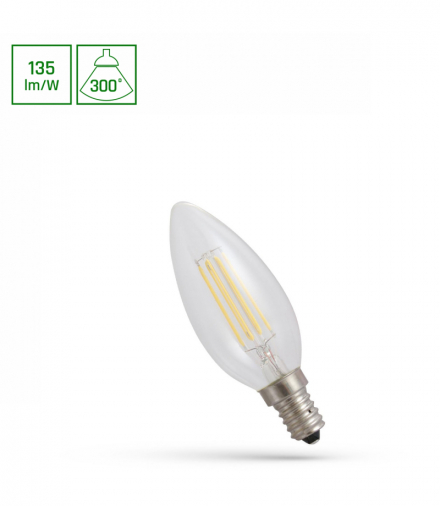 WOJ+14701LED ŚWIECOWA E14 230V 5,5W COG NW CLEAR SPECTRUM WOJ+14388_5.5W