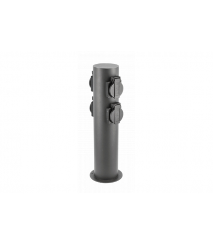 Oprawa ogrodowa CORTA-P 36, AC220-240V, IP54, 4x gniazdo Schuko, max.3500W, słupek, grafitowy GTV OS-CORP36G-30
