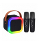 ZESTAW KARAOKE RGB Głośnik Bluetooth, dwa mikrofony K-12 ,czarny LXK12C