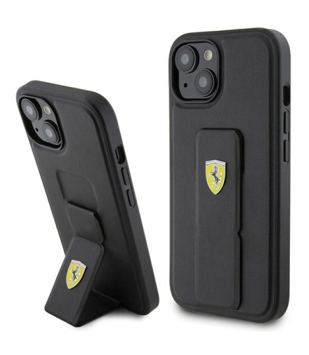 Nakładka Ferrari do iPhone 15 6,1 FEHCP15SGSPSIK HC GRIP STAND PU TFO BRA100435