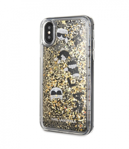 Nakładka do iPhone X / XS KLHCPXROGO czarna hard case Glitter Floatting Charms TFO Karl Lagerfeld GSM045519
