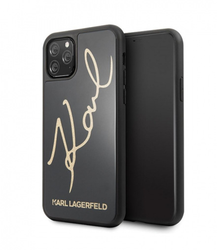 Nakładka do iPhone X / XS KLHCPXDLKSBK czarna hard case Karl Signature TFO Karl Lagerfeld GSM045521