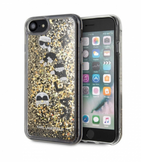 Nakładka do iPhone 7 / 8 / SE 2020 KLHCI8ROGO czarno-złota hard case Glitter TFO Karl Lagerfeld GSM093462