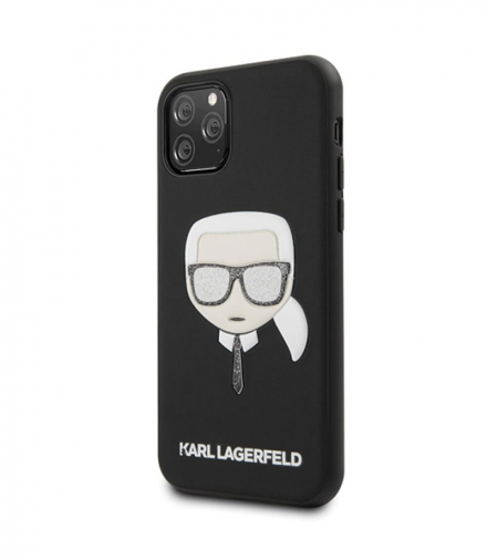 Nakładka do iPhone 11 Pro KLHCN58GLBK czarna hard case Iconic Embossed & Glitter TFO Karl Lagerfeld GSM096105