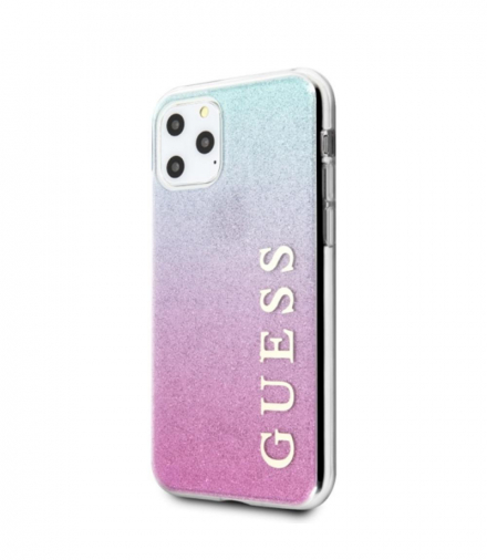 Nakładka do iPhone 11 Pro Max GUHCN65PCUGLPBL różowo-niebieski hard case Glitter Gradient TFO Guess GSM097363